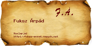 Fuksz Árpád névjegykártya