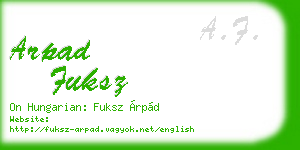 arpad fuksz business card